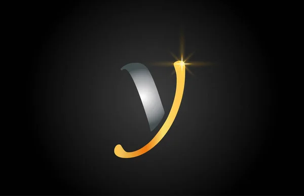 Y disegno del logo della lettera dell'alfabeto dell'oro adatto ad un'azienda — Vettoriale Stock
