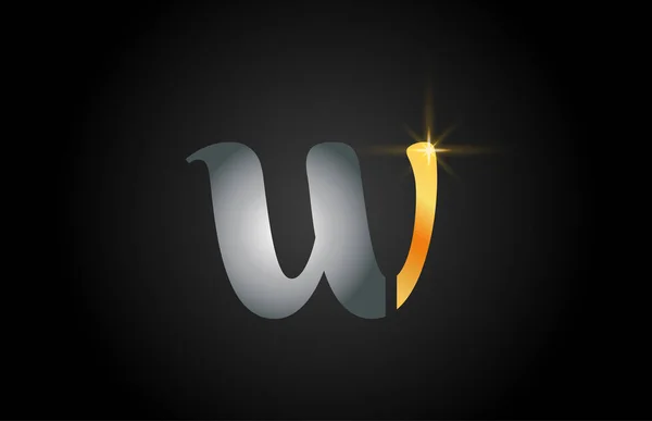 W guld alfabetet brev Logotypdesign lämpar sig för ett företag — Stock vektor