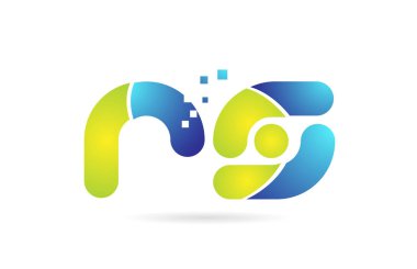 rs r s mavi yeşil kombinasyon alfabe harf logo simge tasarımı