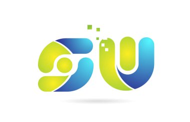 sw s w mavi yeşil kombinasyon alfabe harf logo simge tasarımı