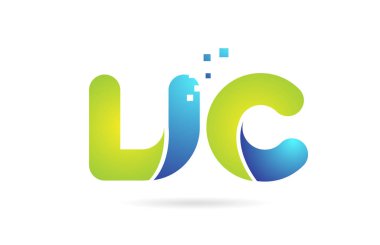 vc v c mavi yeşil kombinasyon alfabe harf logo simge tasarımı