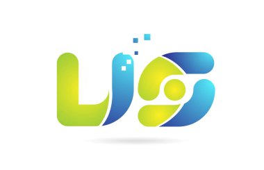 vs v s mavi yeşil kombinasyon alfabe harf logo simge tasarımı