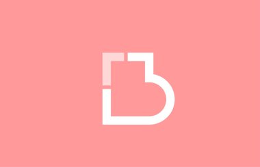 logo simgesi tasarımı için pembe beyaz alfabe si harfi b