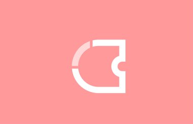 logo simgesi tasarımı için pembe beyaz alfabe si harfi c