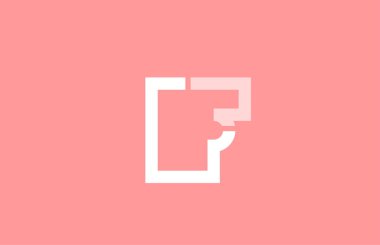 logo simgesi tasarımı için pembe beyaz alfabe si harfi f