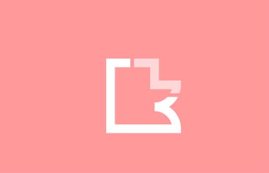 logo simgesi tasarımı için pembe beyaz alfabe harfi k