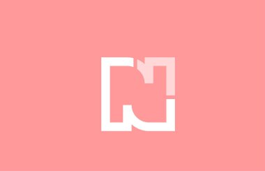 logo simgesi tasarımı için pembe beyaz alfabe harfi n
