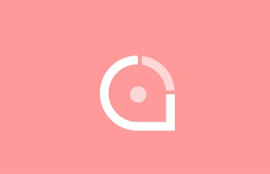 logo simgesi tasarımı için pembe beyaz alfabe harfi q