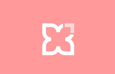 logo simgesi tasarımı için pembe beyaz alfabe harf x