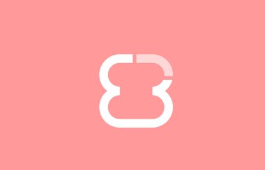 logo simgesi tasarımı için pembe beyaz sayı 8