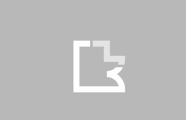 şirket logosu simgesi için gri beyaz renklerde alfabe harfi k