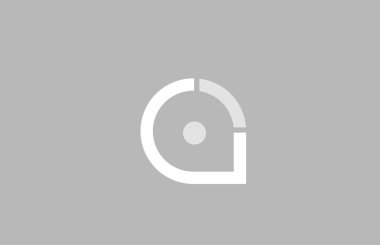 şirket logosu simgesi için gri beyaz renklerde alfabe harfi q