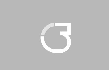 Logo simgesi şirketi için gri beyaz renklerde 6 numara