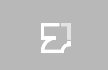 Logo simgesi şirket için gri beyaz renklerde 7 numara