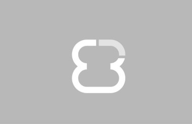 Logo simgesi şirketi için gri beyaz renklerde 8 numara