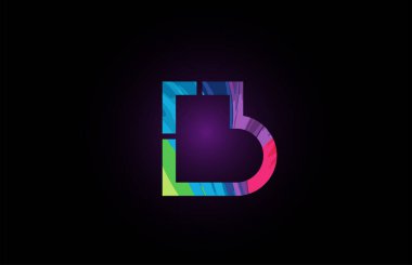 şirket logosu simgesi için renkli alfabe harfi b