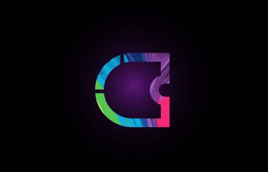 şirket logosu simgesi için renkli alfabe si harfi c