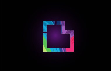 şirket logosu simgesi için renkli alfabe harfi l