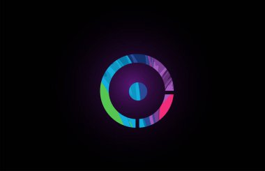 şirket logosu simgesi için renkli alfabe harfi o