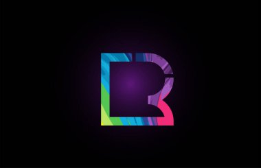 şirket logosu simgesi için renkli alfabe harfi r