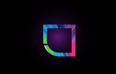 şirket logosu simgesi için renkli alfabe harfi u