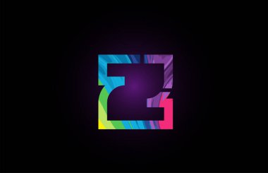 şirket logosu simgesi için renkli alfabe harfi z