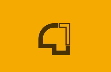 şirket logosu simgesi için 4 numaralı sarı kahverengi çizgi