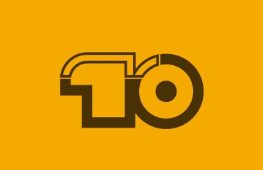 şirket logosu simgesi için 10 numara sarı kahverengi çizgi