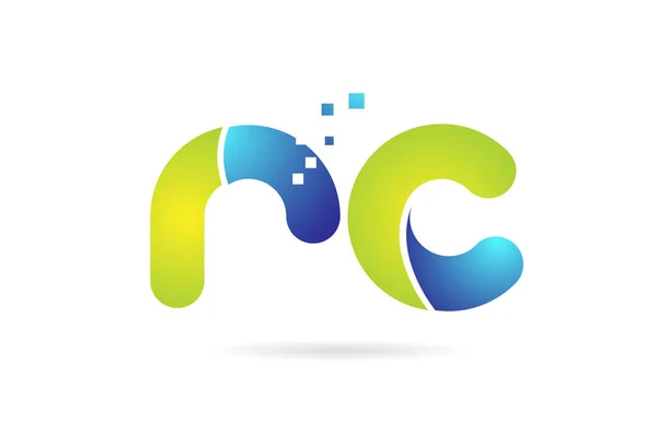 Rc r c 蓝色绿色组合字母字母图标图标设计 — 图库矢量图片