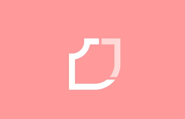 Roze wit alfabet letter j voor logo pictogram ontwerp — Stockvector