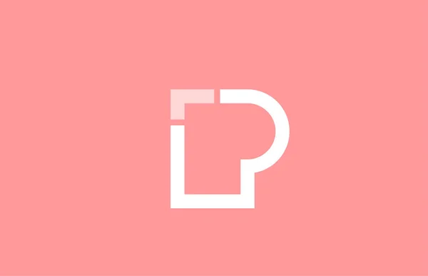Рожевий білий алфавіт літера p для дизайну значка логотипу — стоковий вектор
