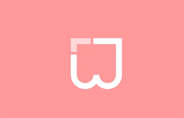 Pink white alphabet letter w for logo icon design — Stock Vector