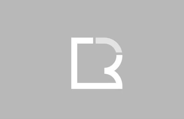 Letra do alfabeto r em cores brancas cinzentas para o ícone do logotipo da empresa — Vetor de Stock