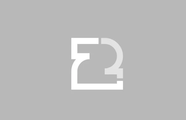 2 Liczba w szarym kolorze białym dla ikony logo firmy — Wektor stockowy