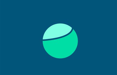 Simge tasarımı için O mavi renkli harf alfabesi