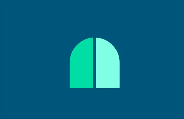 Сине-зеленый алфавит буквы логотипа для дизайна значка — стоковый вектор