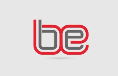 kırmızı gri harf logosu kombinasyonu simge tasarımı için B E