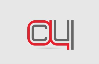 Simge tasarımı için kırmızı gri alfabe harf logosu kombinasyonu Cy C Y