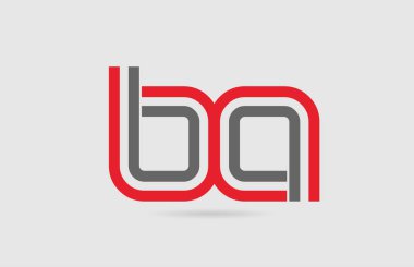 simge tasarımı için kırmızı gri alfabe harfi logo kombinasyonu Ba B A