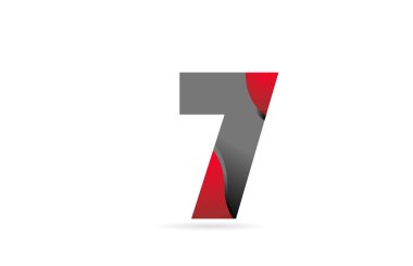 Şirketin logo simgesi tasarımı için 7 siyah gri kırmızı numara