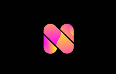 Pembe alfabe harfi N şirket logo simgesi tasarımı için