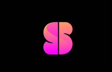 Şirketin logo simgesi tasarımı için pembe alfabe harfi S