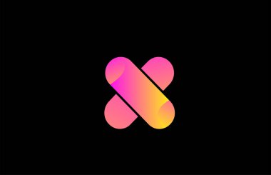Şirket logo tasarımı için pembe alfabe harfi X