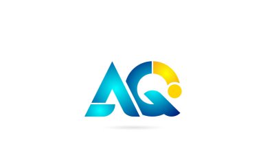 Şirket logosu için aq a q turuncu mavi alfabe