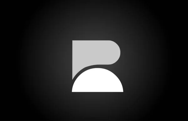 Alphabet lettre R noir et blanc logo pour icône — Image vectorielle