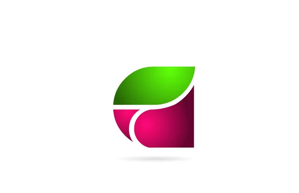 Color rosa verde letra G alfabeto del logotipo para el diseño del icono — Archivo Imágenes Vectoriales