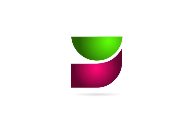 Różowy zielony kolor Y litera logo alfabetu dla projektu ikony — Wektor stockowy