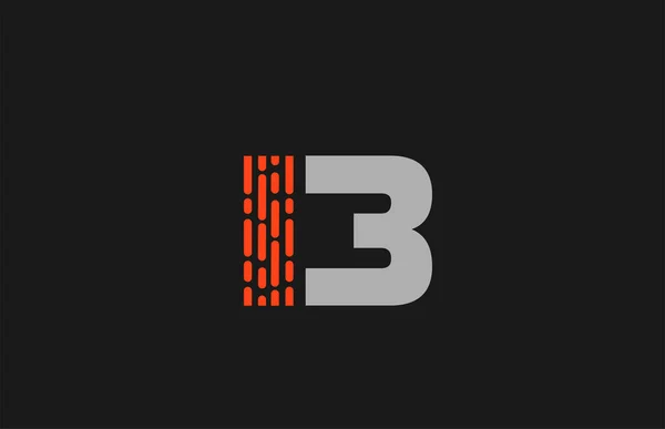 Lettera B arancione puntini grigi alfabeto per logo aziendale — Vettoriale Stock