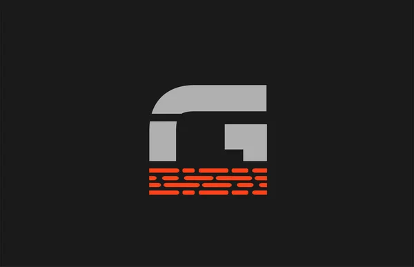 Lettre G orange alphabet de points gris pour le logo de l'entreprise — Image vectorielle