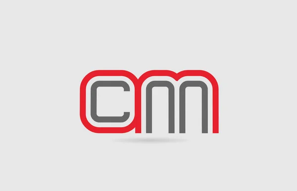 Rot grau Buchstabe Logo-Kombination cm c m für Icon-Design — Stockvektor